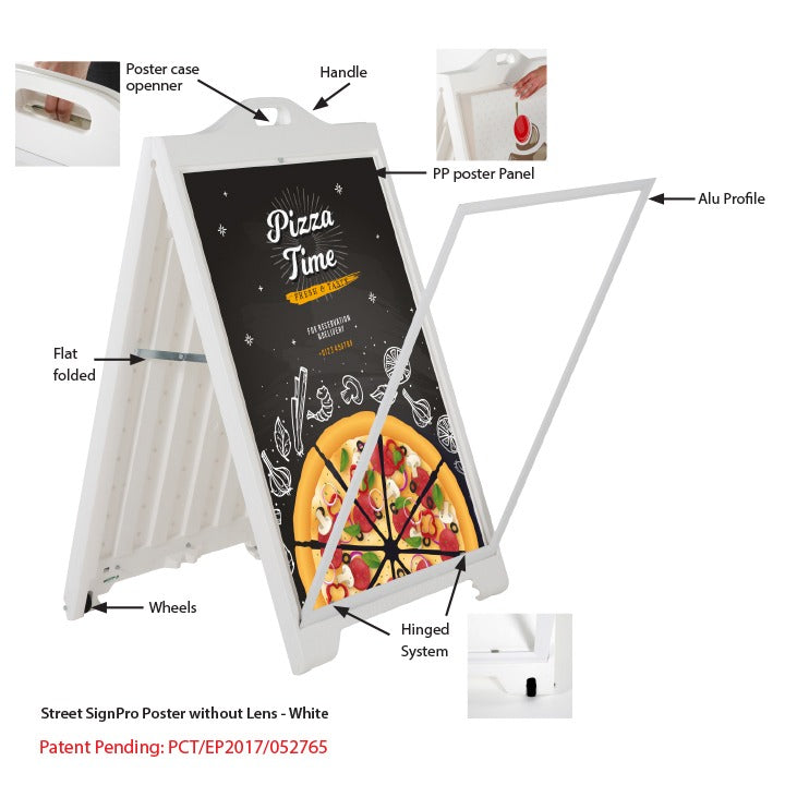 Street Signpro Poster without Lens, White, 24"x36"